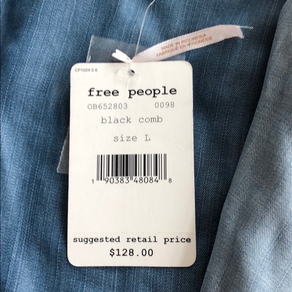 SOLD! Free People denim multicolor top/dress. NWT! - Picture 3 of 5